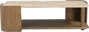 Calabria Genuine Marble And Oak Wood Coffee Table in Brown - 77045Brown-CT