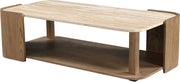 Calabria Genuine Marble And Oak Wood Coffee Table in Brown - 77045Brown-CT