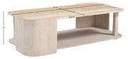 Calabria Genuine Marble And Oak Wood Coffee Table in Cream - 77045Cream-CT
