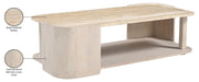 Calabria Genuine Marble And Oak Wood Coffee Table in Cream - 77045Cream-CT