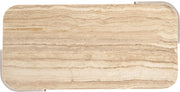 Calabria Genuine Marble And Oak Wood Coffee Table in Cream - 77045Cream-CT
