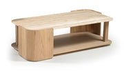 Calabria Genuine Marble And Oak Wood Coffee Table in Natural - 77045Natural-CT
