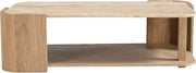 Calabria Genuine Marble And Oak Wood Coffee Table in Natural - 77045Natural-CT