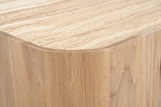 Calabria Genuine Marble And Oak Wood Coffee Table in Natural - 77045Natural-CT