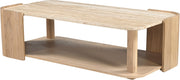 Calabria Genuine Marble And Oak Wood Coffee Table in Natural - 77045Natural-CT