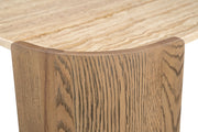 Calabria Genuine Marble And Oak Wood End / Side Table in Brown - 77045Brown-ET