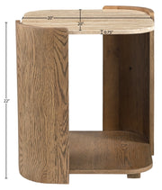 Calabria Genuine Marble And Oak Wood End / Side Table in Brown - 77045Brown-ET