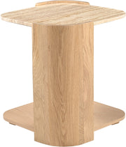 Calabria Genuine Marble And Oak Wood End / Side Table in Natural - 77045Natural-ET