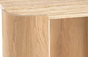 Calabria Genuine Marble And Oak Wood End / Side Table in Natural - 77045Natural-ET