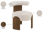 Calder Linen Textured Fabric Upholstered Chair in Beige - 33023Beige