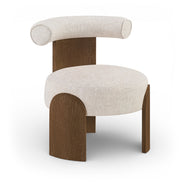 Calder Linen Textured Fabric Upholstered Chair in Beige - 33023Beige