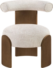 Calder Linen Textured Fabric Upholstered Chair in Beige - 33023Beige