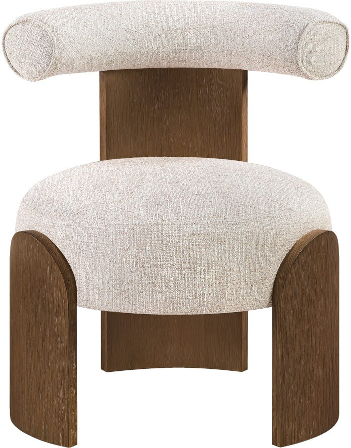 Calder Linen Textured Fabric Upholstered Chair in Beige - 33023Beige