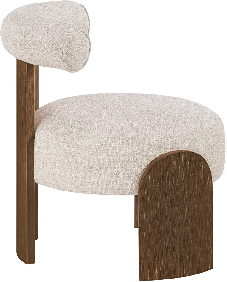 Calder Linen Textured Fabric Upholstered Chair in Beige - 33023Beige
