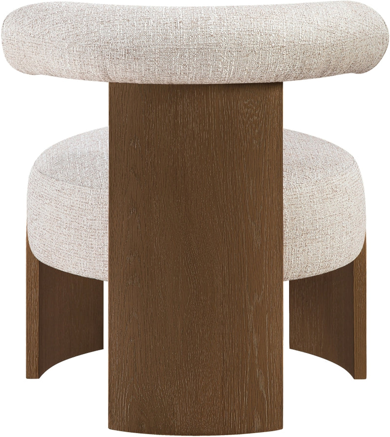 Calder Linen Textured Fabric Upholstered Chair in Beige - 33023Beige