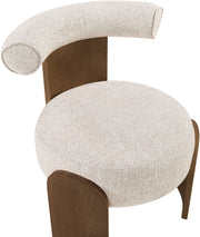 Calder Linen Textured Fabric Upholstered Chair in Beige - 33023Beige