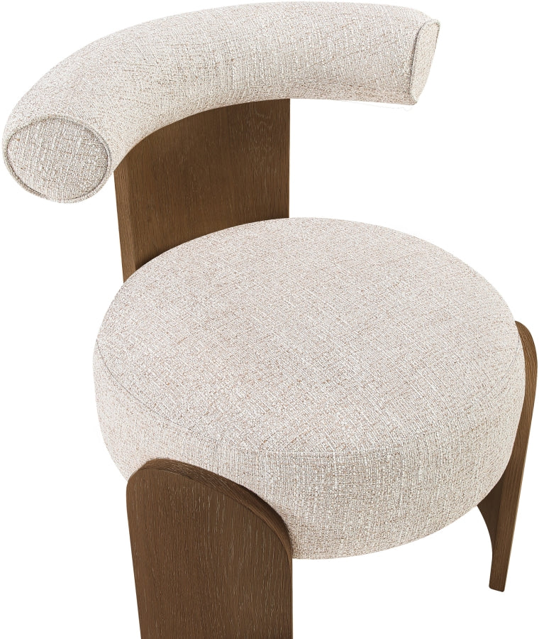 Calder Linen Textured Fabric Upholstered Chair in Beige - 33023Beige