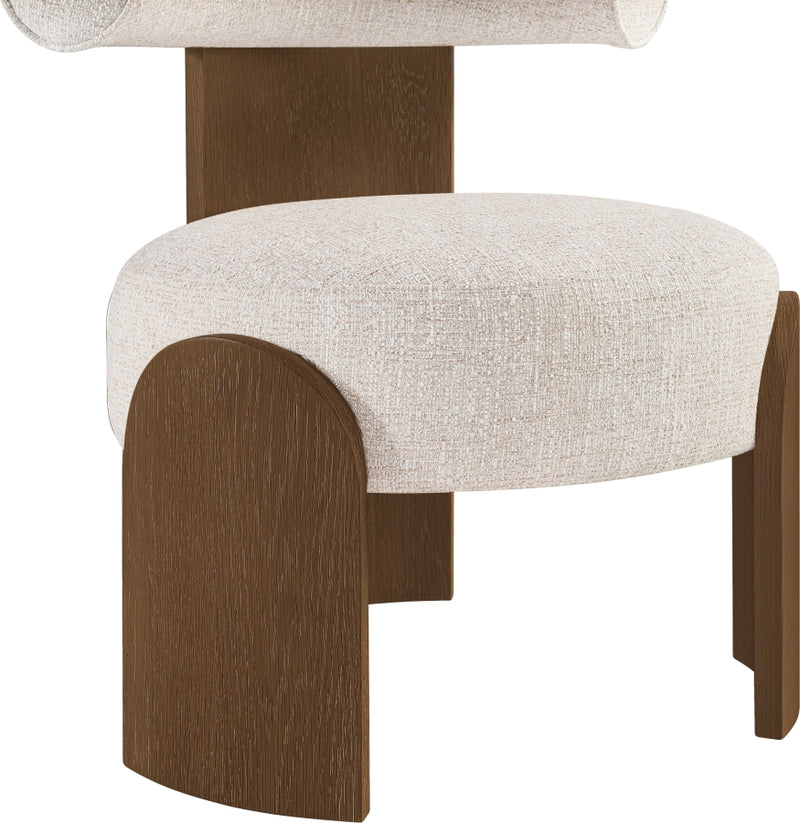 Calder Linen Textured Fabric Upholstered Chair in Beige - 33023Beige