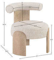 Calder Linen Textured Fabric Upholstered Chair in Beige - 33024Beige