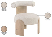 Calder Linen Textured Fabric Upholstered Chair in Beige - 33024Beige