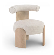 Calder Linen Textured Fabric Upholstered Chair in Beige - 33024Beige