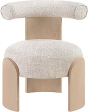 Calder Linen Textured Fabric Upholstered Chair in Beige - 33024Beige