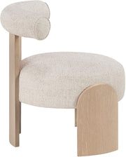 Calder Linen Textured Fabric Upholstered Chair in Beige - 33024Beige