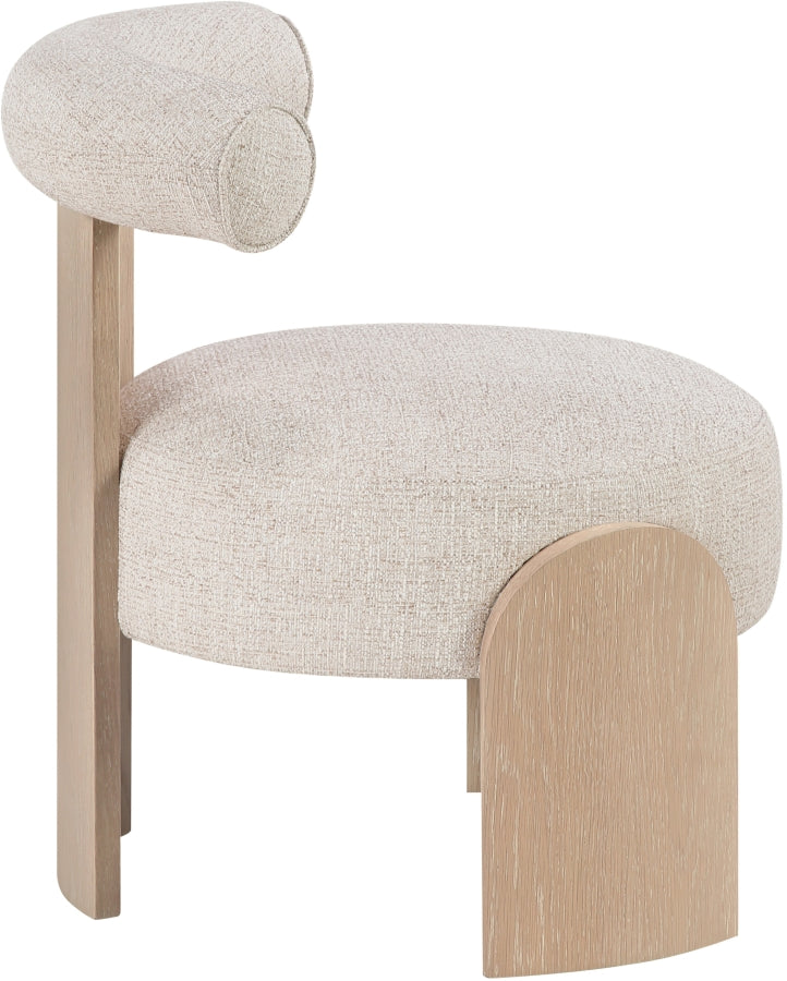 Calder Linen Textured Fabric Upholstered Chair in Beige - 33024Beige