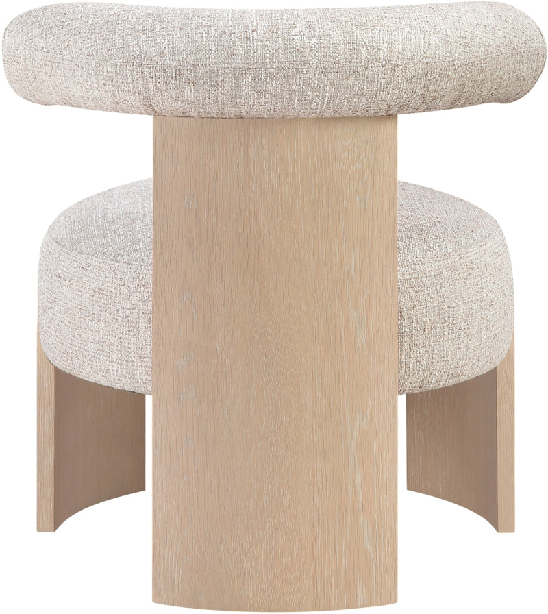 Calder Linen Textured Fabric Upholstered Chair in Beige - 33024Beige