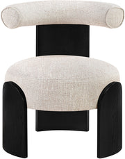 Calder Linen Textured Fabric Upholstered Chair in Beige - 33025Beige