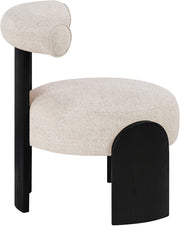 Calder Linen Textured Fabric Upholstered Chair in Beige - 33025Beige