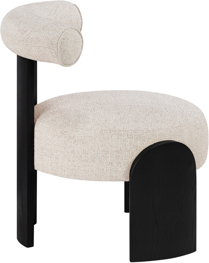 Calder Linen Textured Fabric Upholstered Chair in Beige - 33025Beige