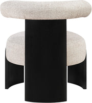 Calder Linen Textured Fabric Upholstered Chair in Beige - 33025Beige
