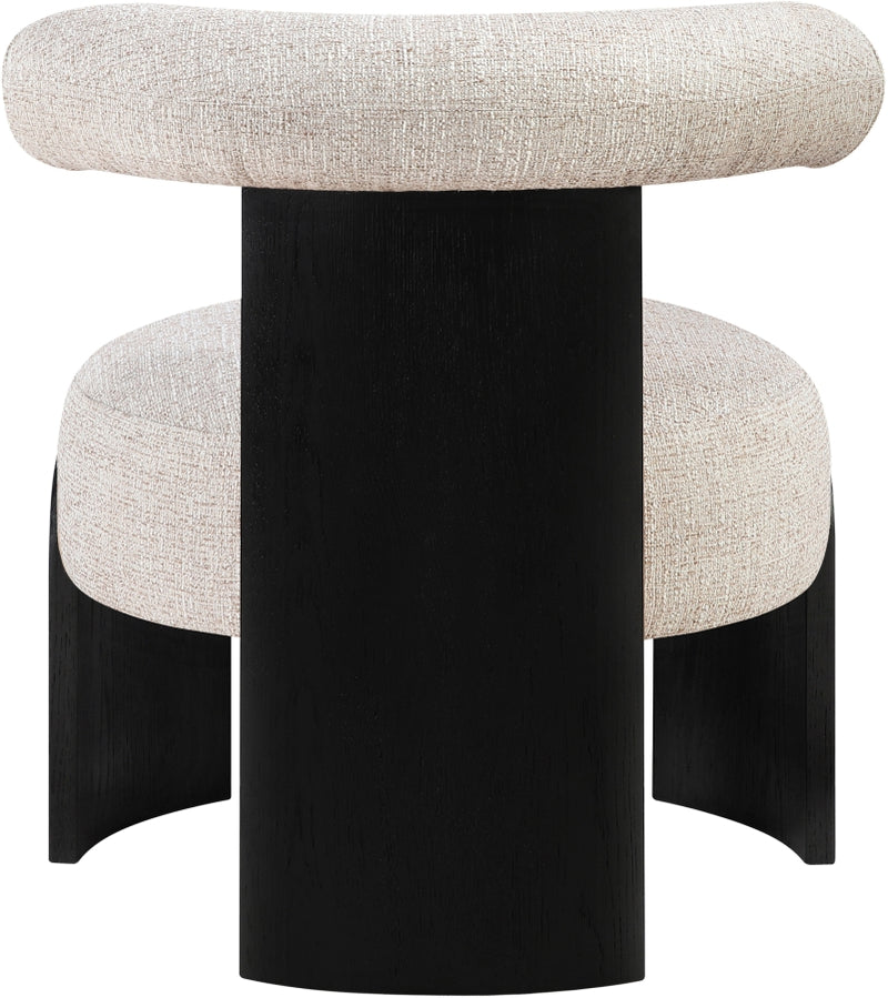 Calder Linen Textured Fabric Upholstered Chair in Beige - 33025Beige
