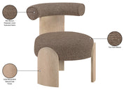 Calder Linen Textured Fabric Upholstered Chair in Brown - 33024Brown