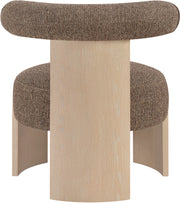 Calder Linen Textured Fabric Upholstered Chair in Brown - 33024Brown