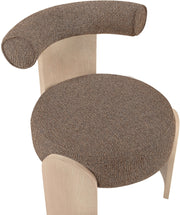 Calder Linen Textured Fabric Upholstered Chair in Brown - 33024Brown