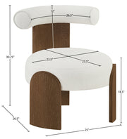 Calder Linen Textured Fabric Upholstered Chair in Cream - 33023Cream