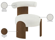 Calder Linen Textured Fabric Upholstered Chair in Cream - 33023Cream