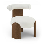 Calder Linen Textured Fabric Upholstered Chair in Cream - 33023Cream