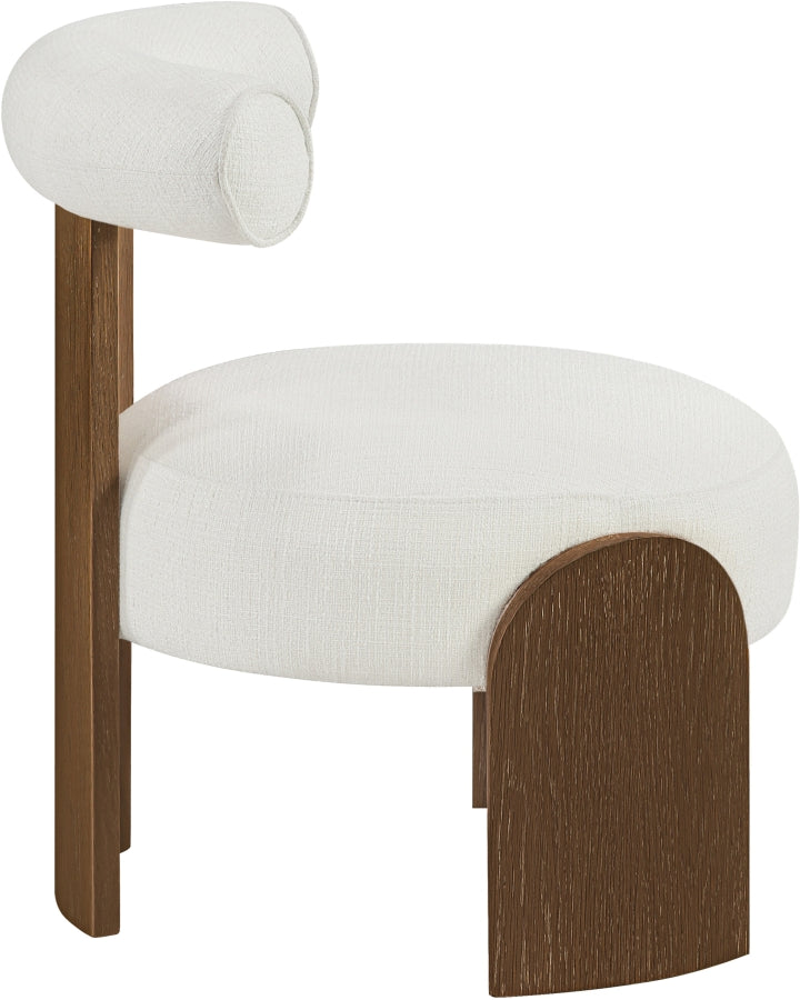 Calder Linen Textured Fabric Upholstered Chair in Cream - 33023Cream