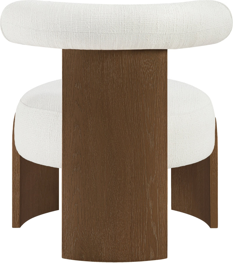 Calder Linen Textured Fabric Upholstered Chair in Cream - 33023Cream