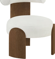 Calder Linen Textured Fabric Upholstered Chair in Cream - 33023Cream