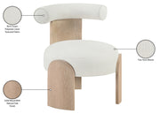 Calder Linen Textured Fabric Upholstered Chair in Cream - 33024Cream