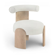 Calder Linen Textured Fabric Upholstered Chair in Cream - 33024Cream