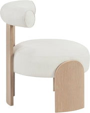 Calder Linen Textured Fabric Upholstered Chair in Cream - 33024Cream