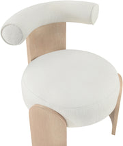 Calder Linen Textured Fabric Upholstered Chair in Cream - 33024Cream