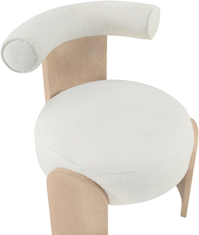 Calder Linen Textured Fabric Upholstered Chair in Cream - 33024Cream