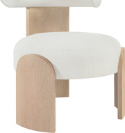 Calder Linen Textured Fabric Upholstered Chair in Cream - 33024Cream