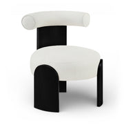Calder Linen Textured Fabric Upholstered Chair in Cream - 33025Cream